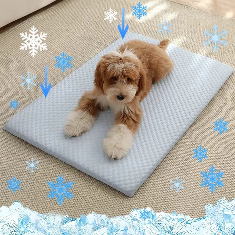 Summer Ice Silk Cooling Pet Mat Nonslip Detachable Washable Breathable Ice Silk Soft Sleeping Mat for Dogs Cats Pet Accessories