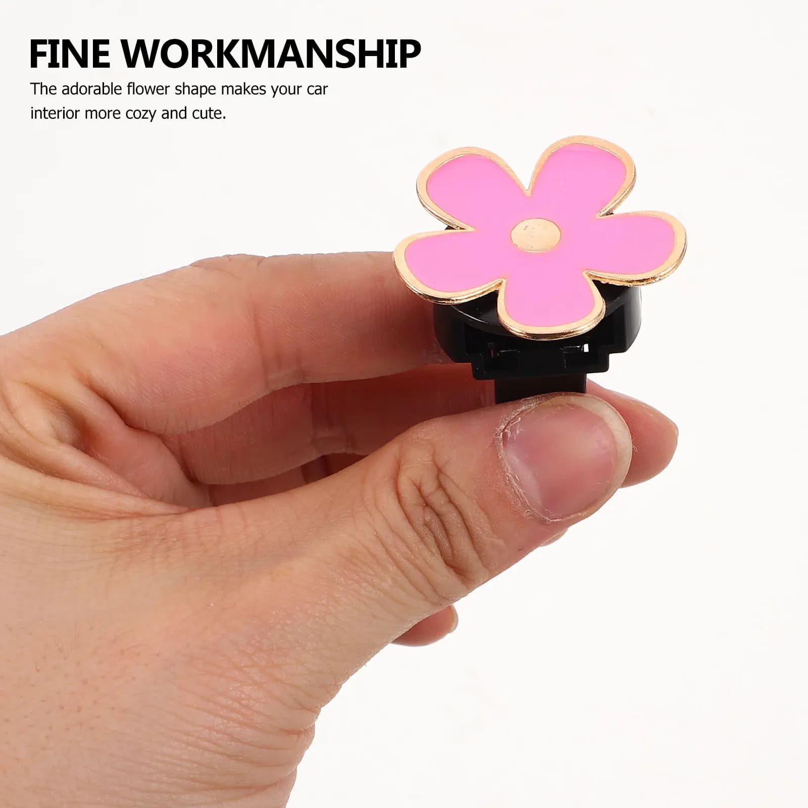 Set di 1 Diffusore di Oli Essenziali in Metallo a Forma di Margherita per Auto, Deodorante per Interni Auto, Decorazione per Bocchette di Ventilazione