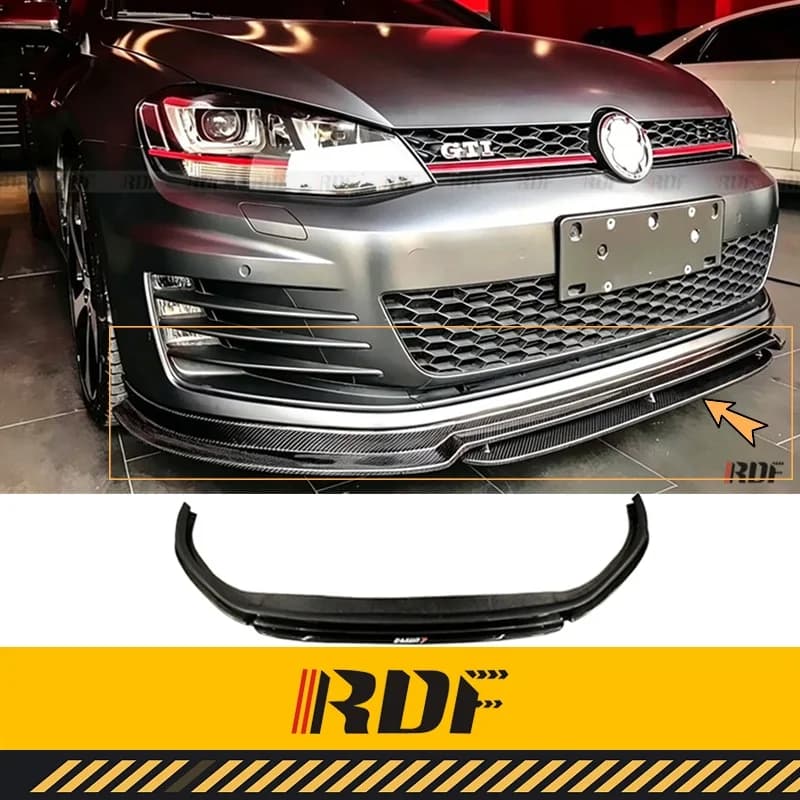 Suitable for MK 7 VW GOLF 7 R GTI Rline Modified Carbon fiber Revozport Front Lip Front Bumper Lip Diffuser Spoiler Accessories