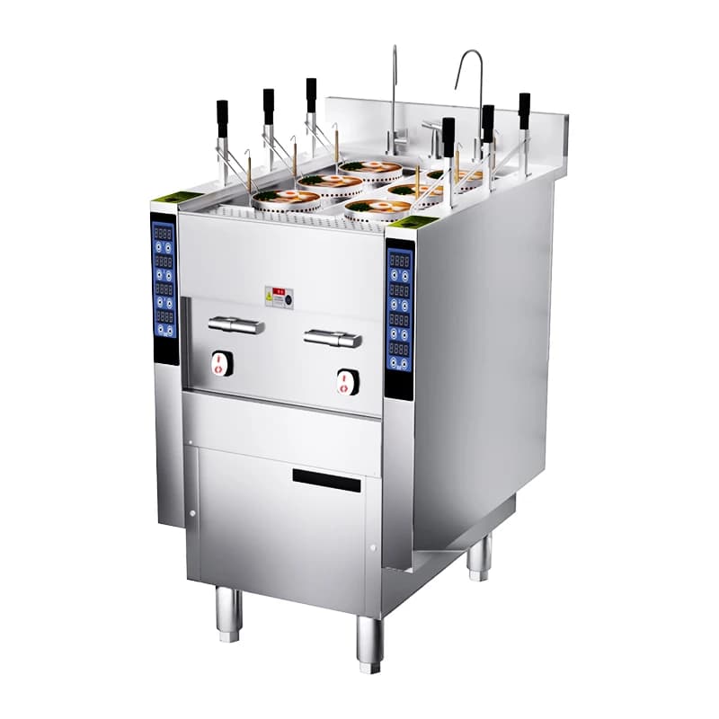 Cuocipasta automatico industriale commerciale 2026-6 con sollevamento testa, macchina intelligente per la cottura di pasta e noodle, attrezzatura da cucina a risparmio energetico