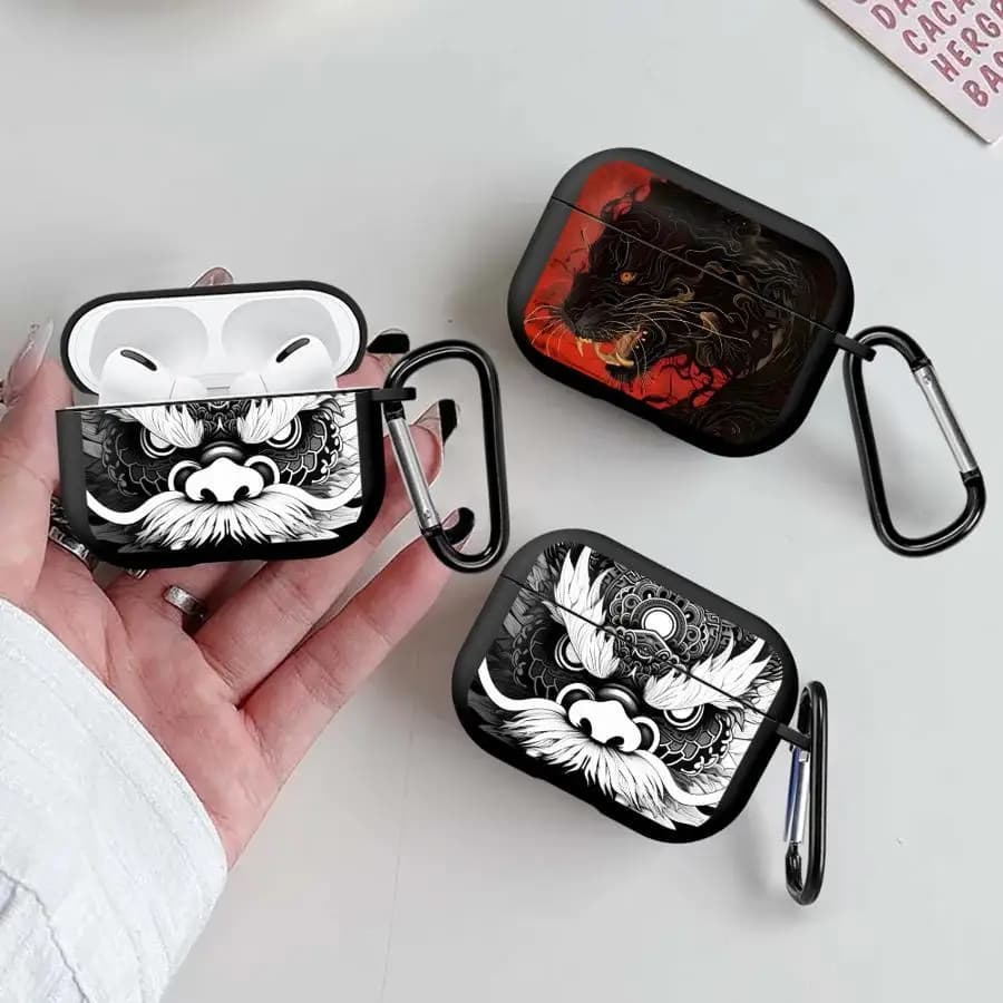 Airpods Pro3 1 Pro 3 2 Pro2 4 earphone case, design Dragon and Leo