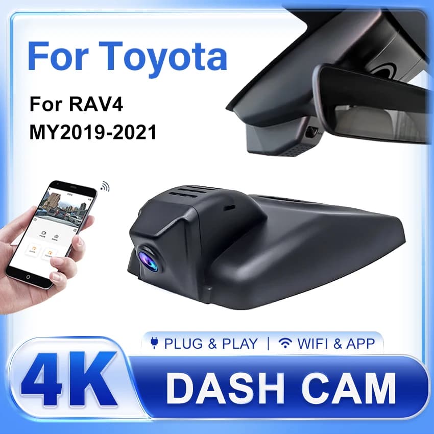 Dash Cam per Toyota RAV4 XA50 XA40 XU80 2018 2019 2020 2021 / Venza / Harrier, Plug and Play 4K Car DVR Dashcam Camera Recorder