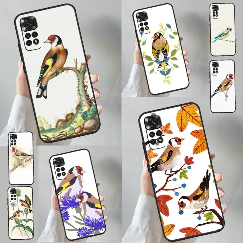 Custodia Goldfinch europea per Xiaomi Redmi Note 12 Pro 8 9 10 11 Pro 9S 10S 11S 12S 9A 9C 9T 10A 10C 12C Cover
