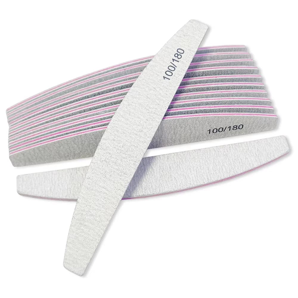 Nail File 100/180 Grit, Double Faced Nail File for Grinding and Polishing Gel, Manicure Tool