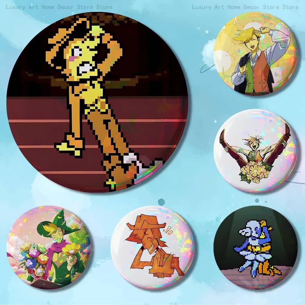 Blue Yellow D-Deltarune Flowery Custom Badges 75mm 44mm 25mm Brooch Backpack Hat Enamel Pins Accessories Toys Gifts
