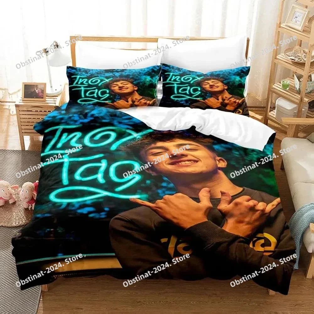Set di Biancheria da Letto Inoxtag Stampato in 3D, Copripiumino, Set Completo con Federe, Piumone, Misura King e Queen per Ragazzi e Adulti