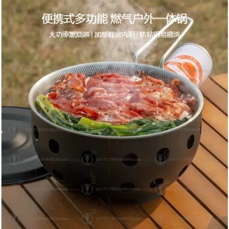 camping integrated pot new cassette stove portable stove camping cookware