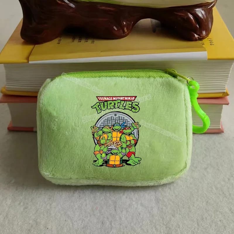 Teenage Mutant Ninja Turtles Mini Plush Coin Purse Cartoon Anime Student Canvas Square Storage Bag Boy Girl Handbag Fashion gift