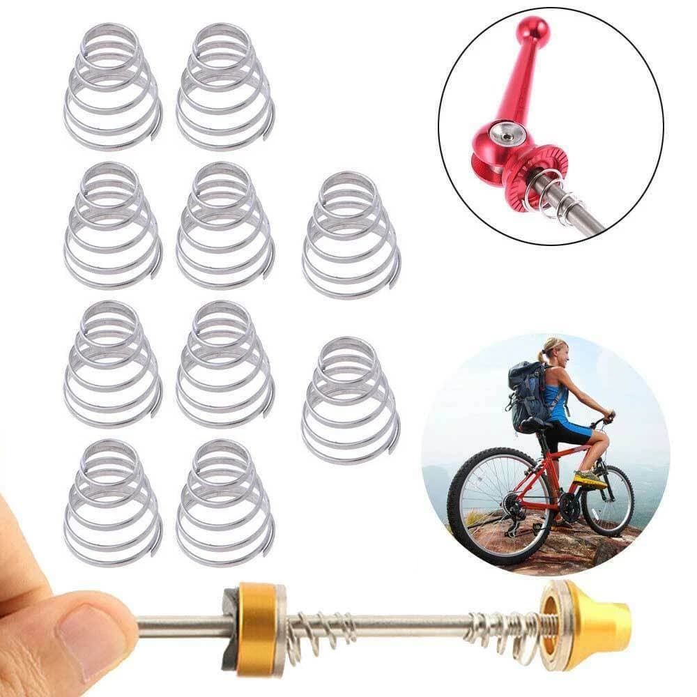 Resistenti 10 Pezzi Perno a Sgancio Rapido per Ruote Bici MTB e da Strada, Molla per Perno del Mozzo Bici