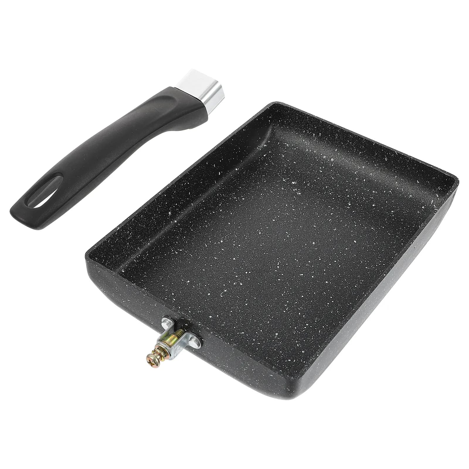 1Pcs Non-Stick Frying Pan Square Flat Bottom Breakfast Pan for Home Cooking Omelette Pancakes Eggs Steaks Portable Lightweight