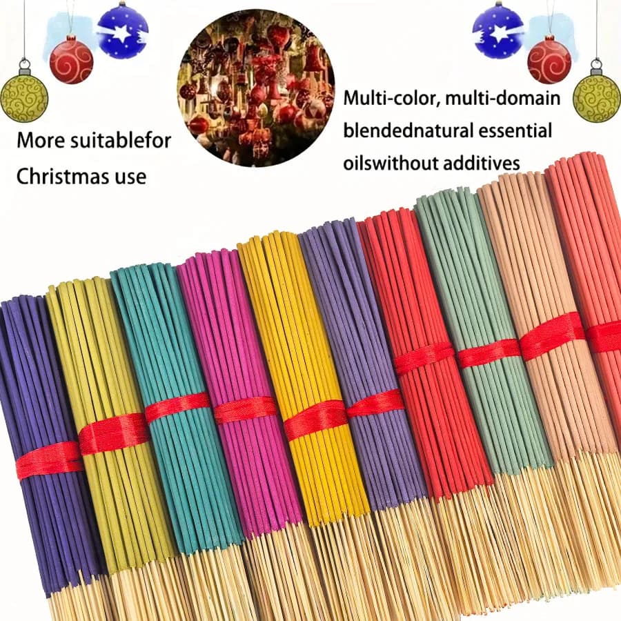 7 Set di 140 Bastoncini d'Incenso, Disponibili in Quattro Set Stagionali: Rosa, Lavanda, Sandalo, Erbe e Legno di Sangue di Drago