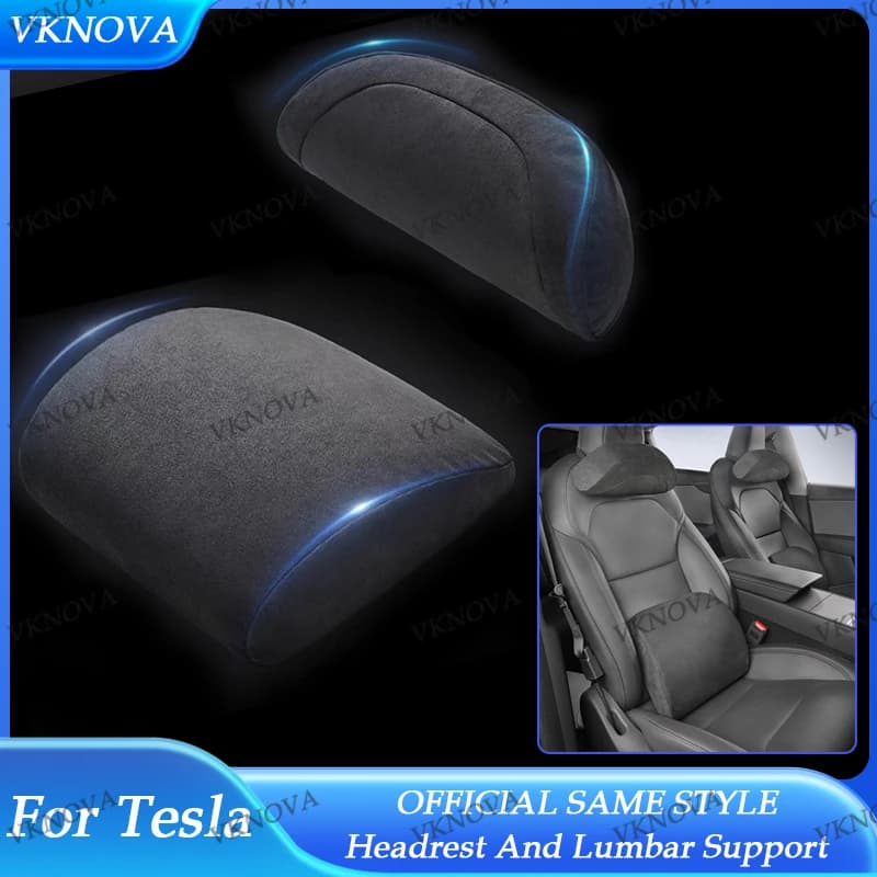 Per Tesla Modello 3 Y Cuscino per il collo dell'auto Supporto per la schiena lombare protettivo Floccaggio Poggiatesta di alta qualità Accessori per auto lombari
