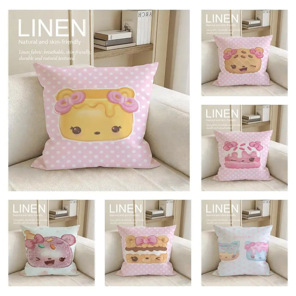 Set di 4 Federe per Cuscini Num Noms, 50x50 40x40, Traspiranti e Lavabili, per Divano