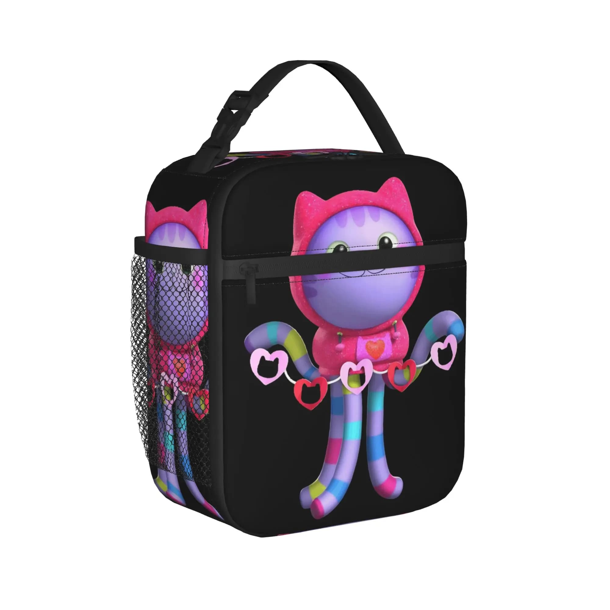 Borse termiche per il pranzo Cartoon Gabbys Dollhouse per picnic Dj Catnip, borse termiche riutilizzabili per alimenti, contenitori termici per il pranzo