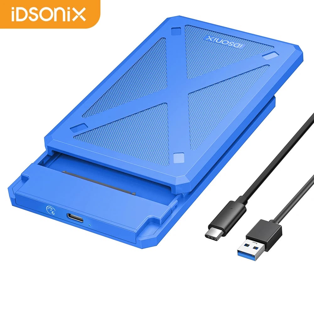 Custodia per disco rigido SATA da 2,5 pollici iDsonix Custodia per disco rigido esterno USB 3.1 tipo C Custodia per disco SSD SATA da 6 Gbps per HDD SSD da 7-9 mm