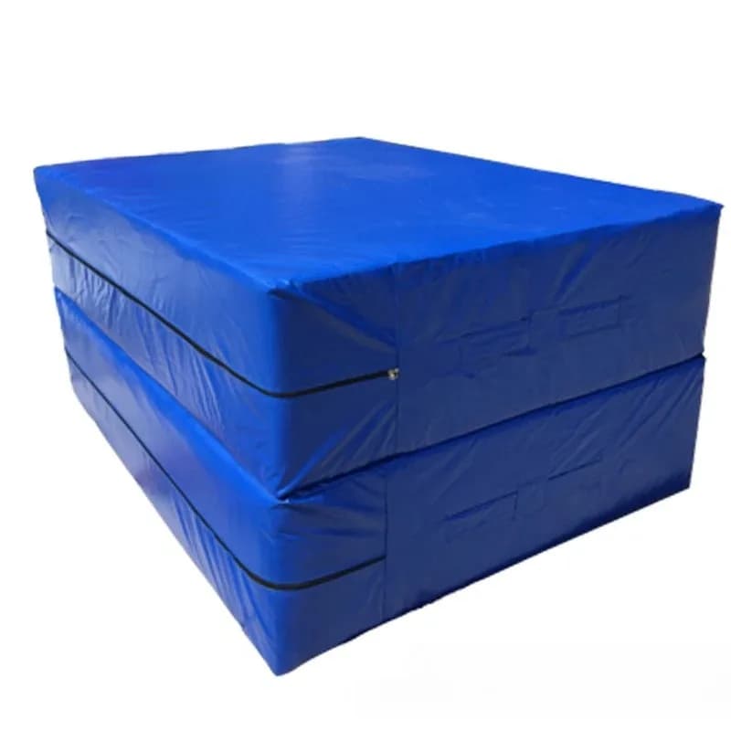 Pvc Gymnastics Mat Blue Foldable, Amortizing, Ideal for Gymnastics, Yoga and Home Training for Beginners