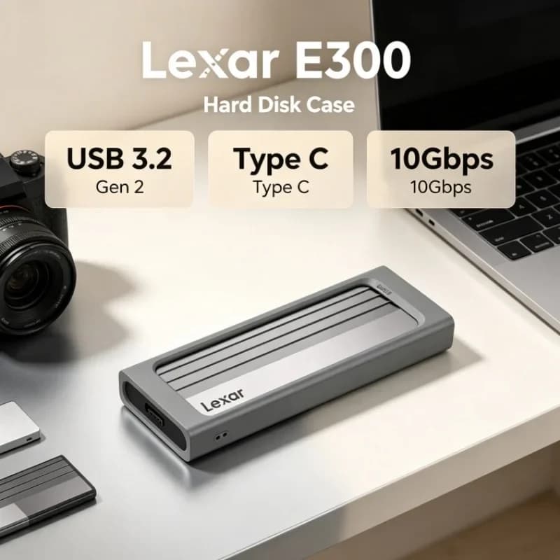 Lexar E300 External Hard Disk Case USB 3.2 Gen 2 Type C NVMe SSD M.2 Enclosure Mobile for 2230/2242/2260/2280