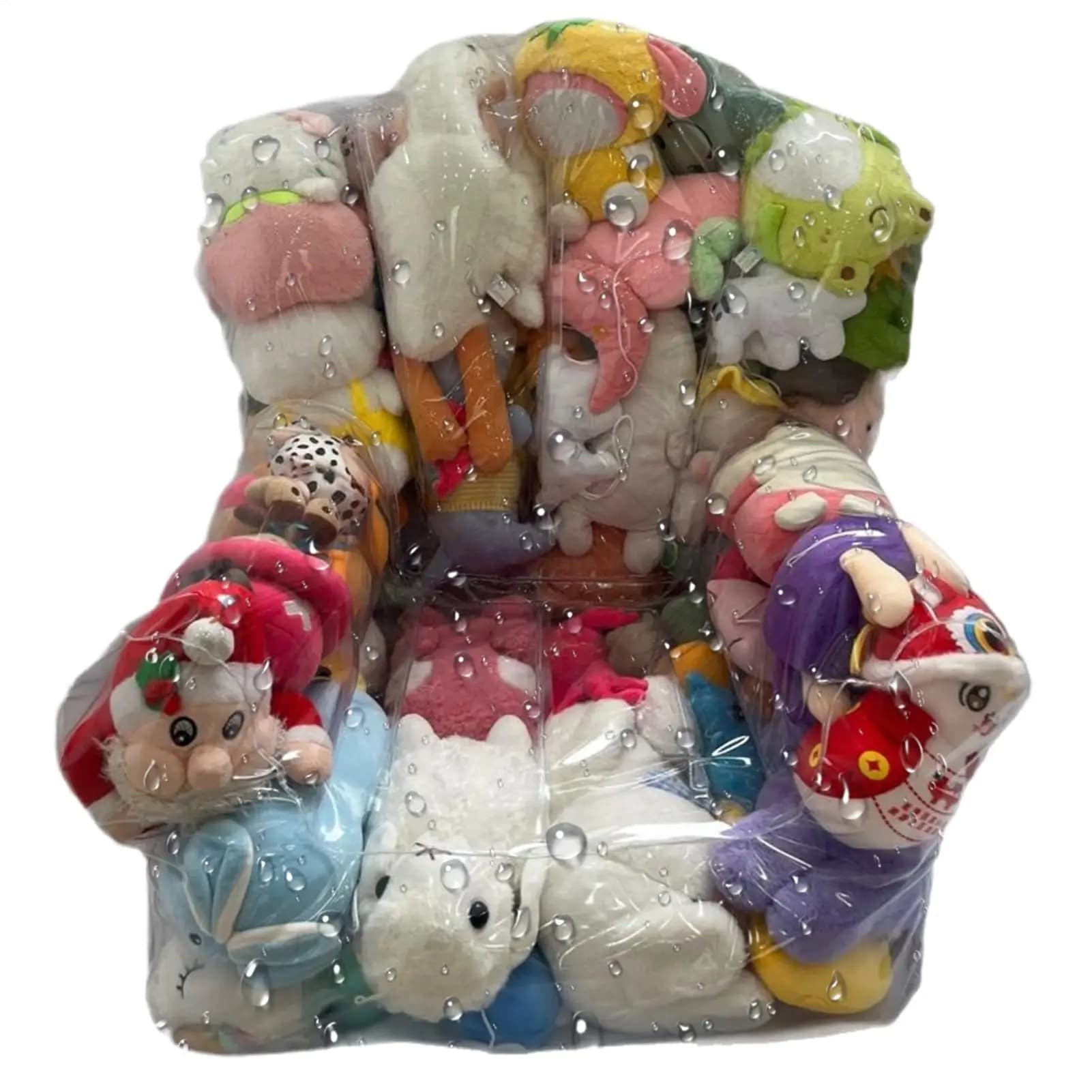 Sacca portaoggetti trasparente impermeabile per peluche con cerniera, organizer per giocattoli da pavimento, dormitorio, camera da letto