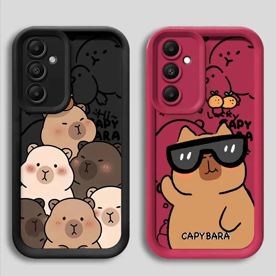 Custodia morbida in TPU per Samsung Galaxy A34 A73 A31 A54 A22 A25 A26 A24 A23 A52 A32 A21s A53 Capibara carino