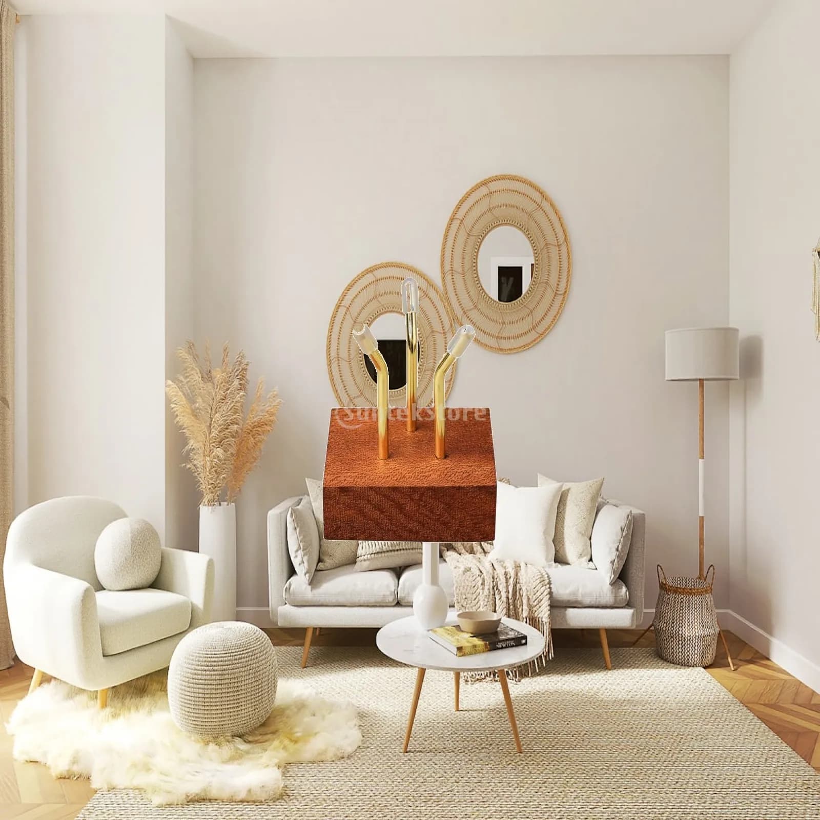 Crystal Base Stand Wood and Metal Tripod Ball Display Stand Decorative Shelves Display Stands for Table