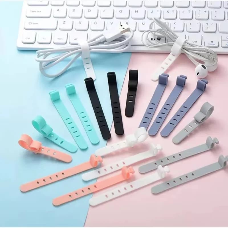 USB Cable Organizer Silicone Cable Winder Earphones Organizer Clip Phone Charging Wire Cord Management Buckle Straps Line Storge
