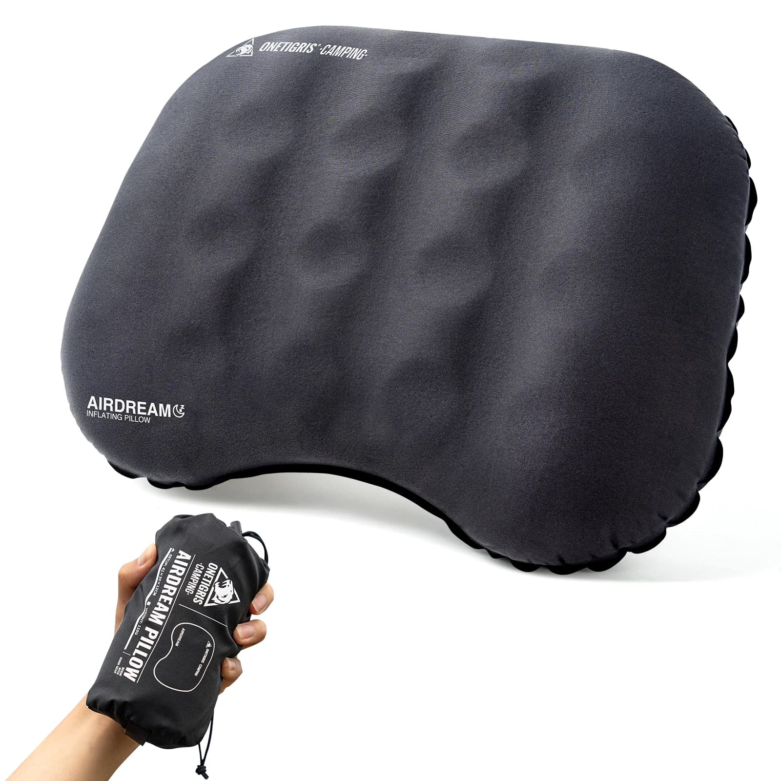 OneTigris Airdream Cuscini da campeggio Cuscino da collo da viaggio compatto gonfiabile ultraleggero per forniture da campeggio per escursioni con lo zaino in spalla