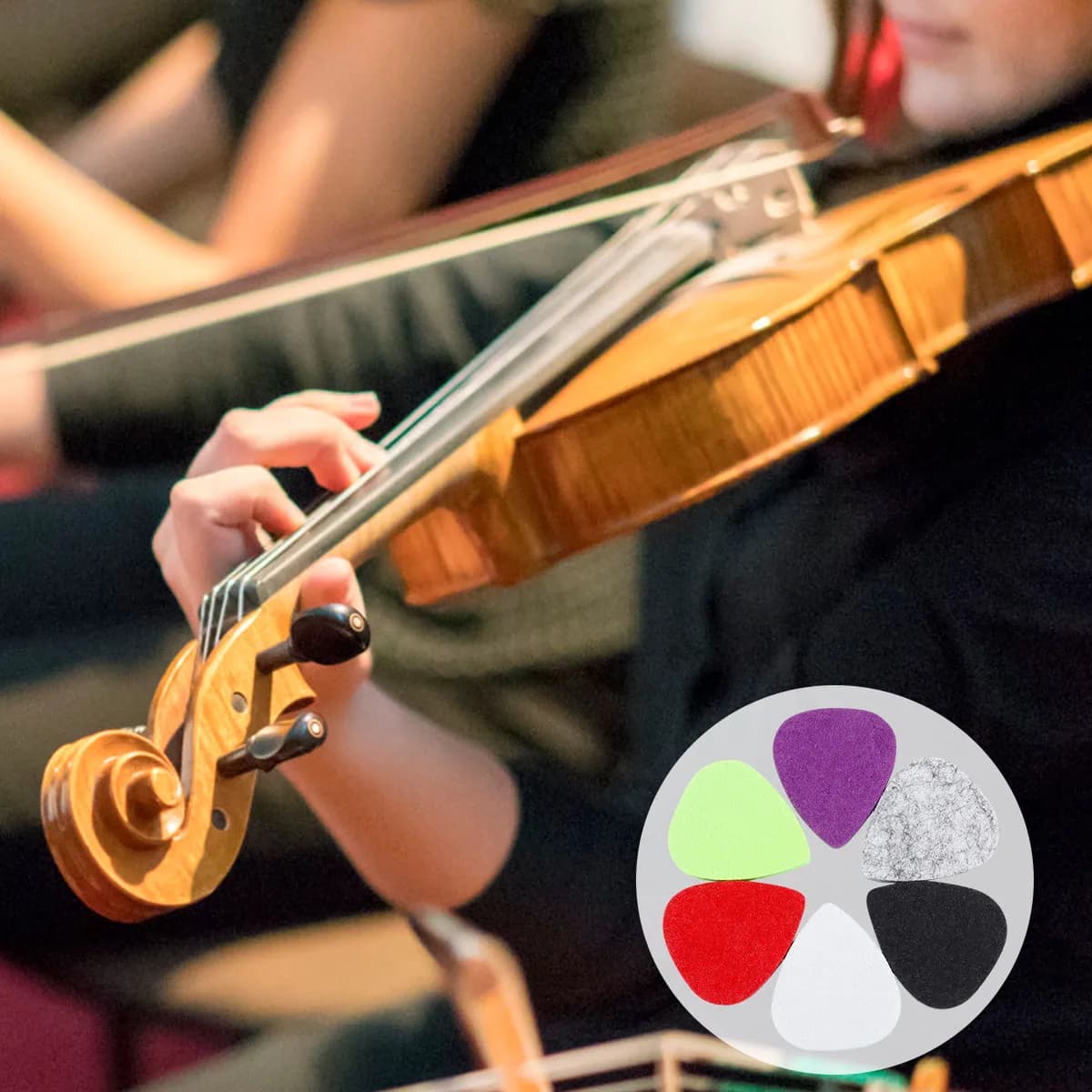Set di 6 Plettri in Feltro di Lana ad Alta Pressione per Chitarra e Ukulele, Leggeri, Ultra Sottili, Resistenti e Difficili da Rompere, per Basso