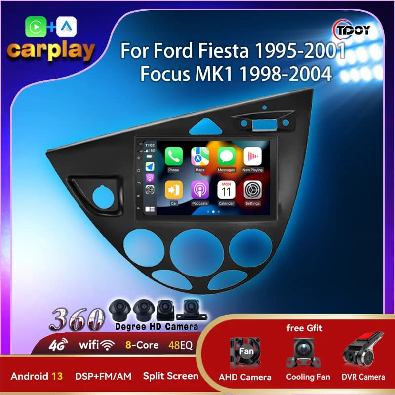 Autoradio 2Din Android da 7 pollici per Ford Fiesta 1995-2001 Focus MK1 1998-2004 Multimedia Automotive Carplay Android Auto Wireless