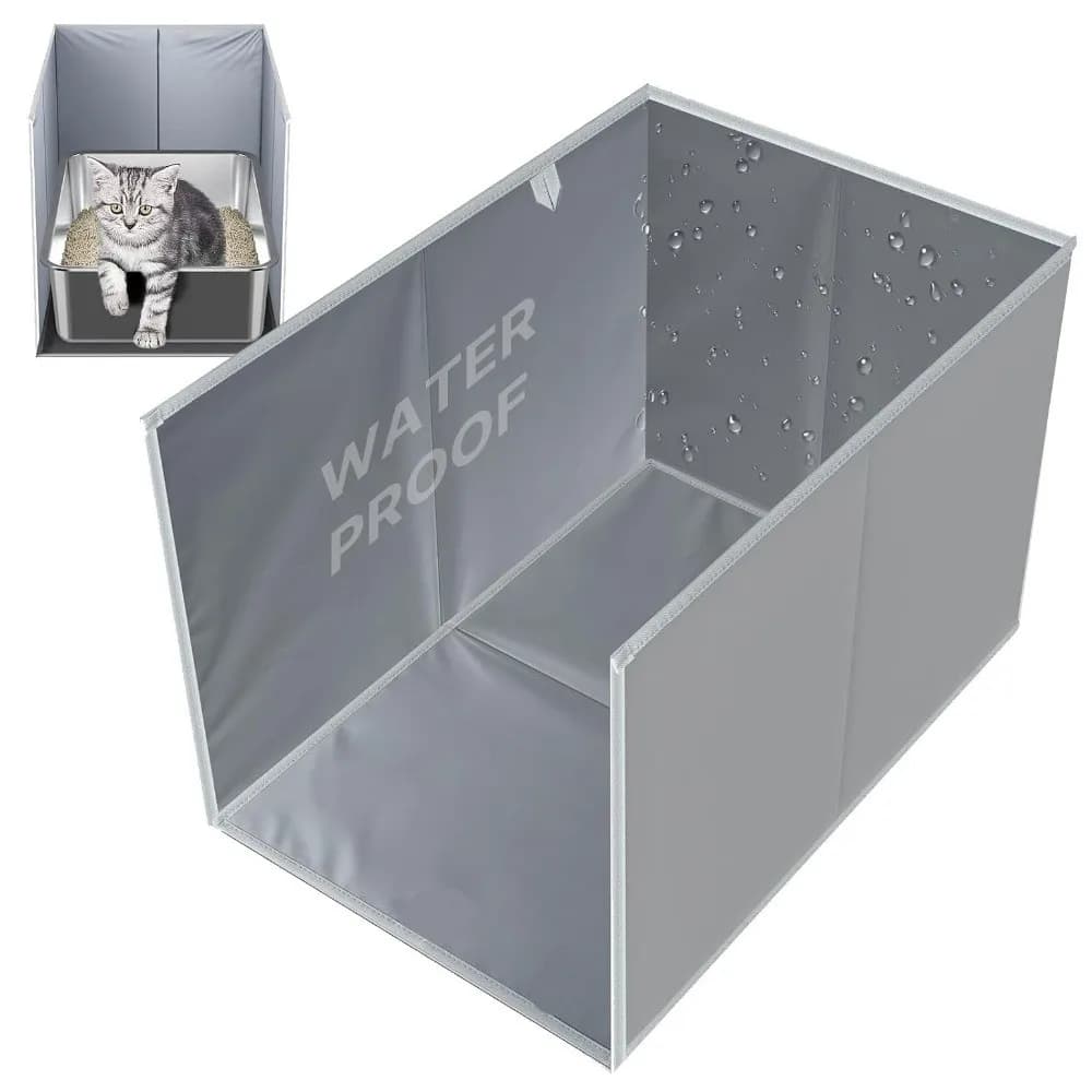 Shield Open Top Cat Litter Box Enclosure High Sided Waterproof Splash Guard Portable Foldable Cat Litter Box Baffle Cat