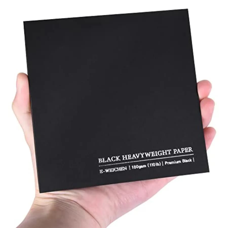 4.9x4.9 Inches Black Paper Sketchbook, 30Sheets 180gsm/110lb Premium Heavyweight Paper Sketchbook, Art Sketch Book for Pencil,