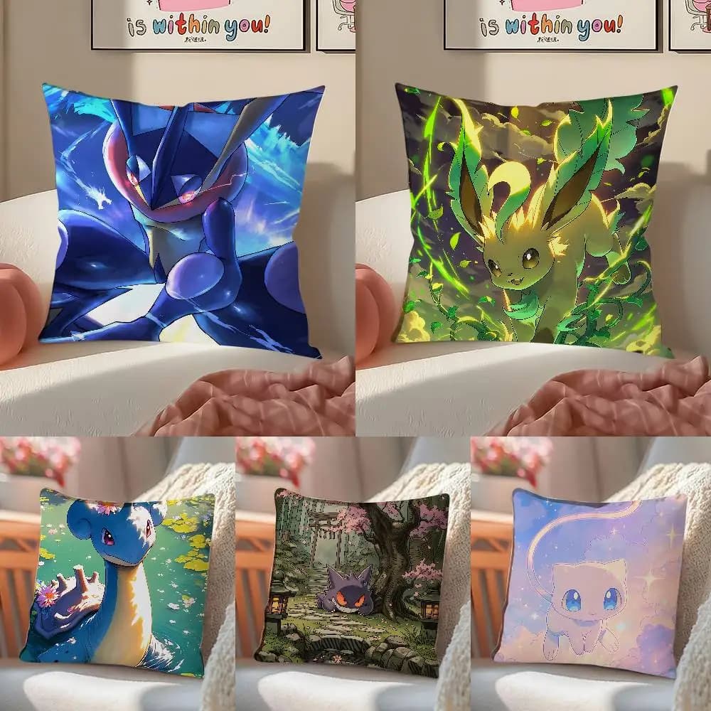 Fodera per cuscino in peluche Pokemon Gengar, morbida fodera per cuscino in peluche corto per divano, camera da letto, soggiorno, decorazioni per la casa, regalo