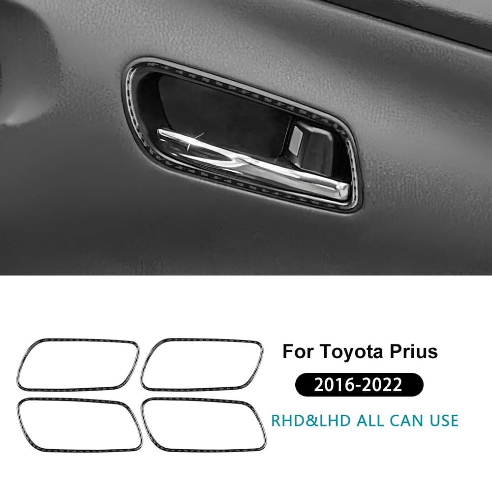 Car Wheel Lower Trim 3D Real Cover Carbon Fiber Sticker for Toyota Prius 2016-2022 LHD RHD Interior Update Kit