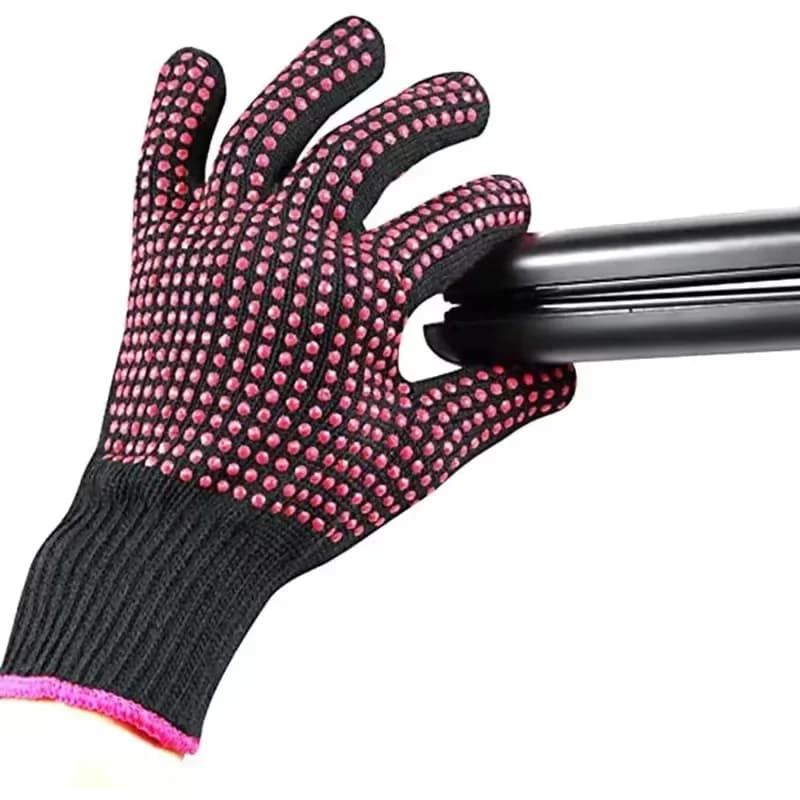 1 pair new double-sided hair plate curler hair dryer heat-resistant anti-coating gloves for fingers tools for hairdressers