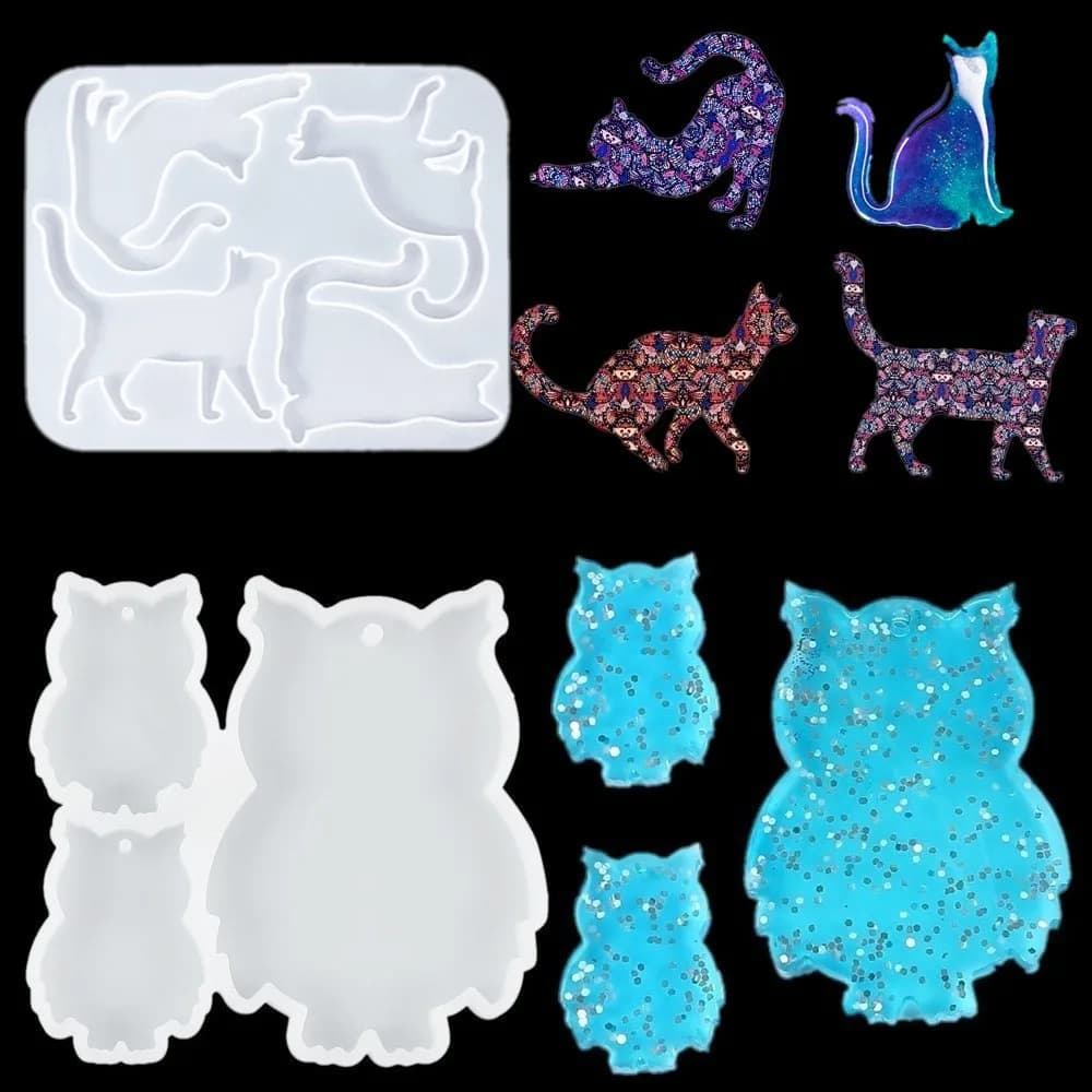 New Mould DIY Resin Casting Molds for Animal-Shaped Bags Pendants Clothing Brooches Keychains Silicone Molds for Resin Casting