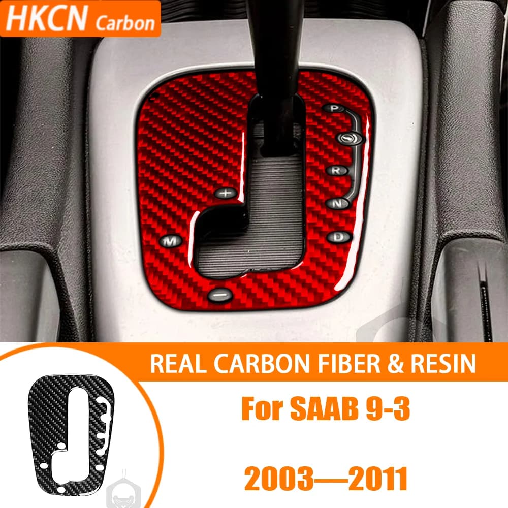 For Saab 9-3 2003—2011 Car Interior Accessories Carbon Fiber Center Console Gear Shifter Display Panel Decal Cover Trim Sticker