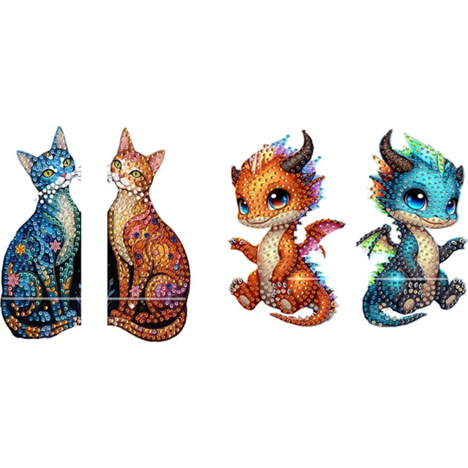 2 pezzi 2D piatto fai da te diamante arte pendente decorazioni per la casa fai da te decorazioni con ciondoli pendenti (gattino)