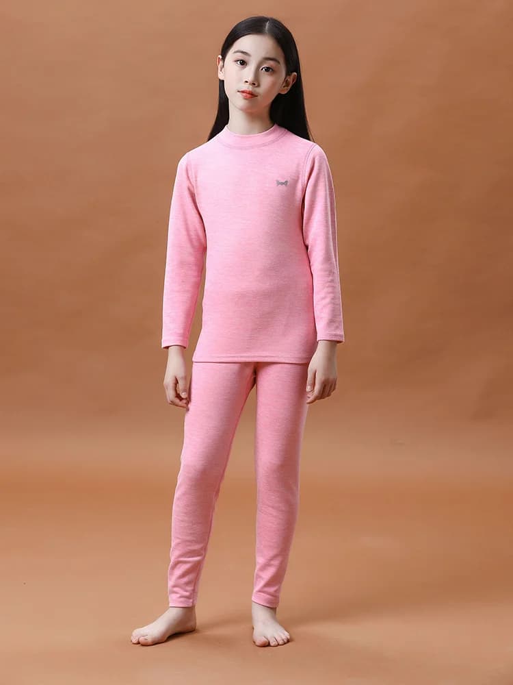 Autumn Winter Thermal Underwear Suit Girls Clothing Sets Boys Pajama Sets Baby No Trace Warm Sleepwear Candy Colors Kids Clothes