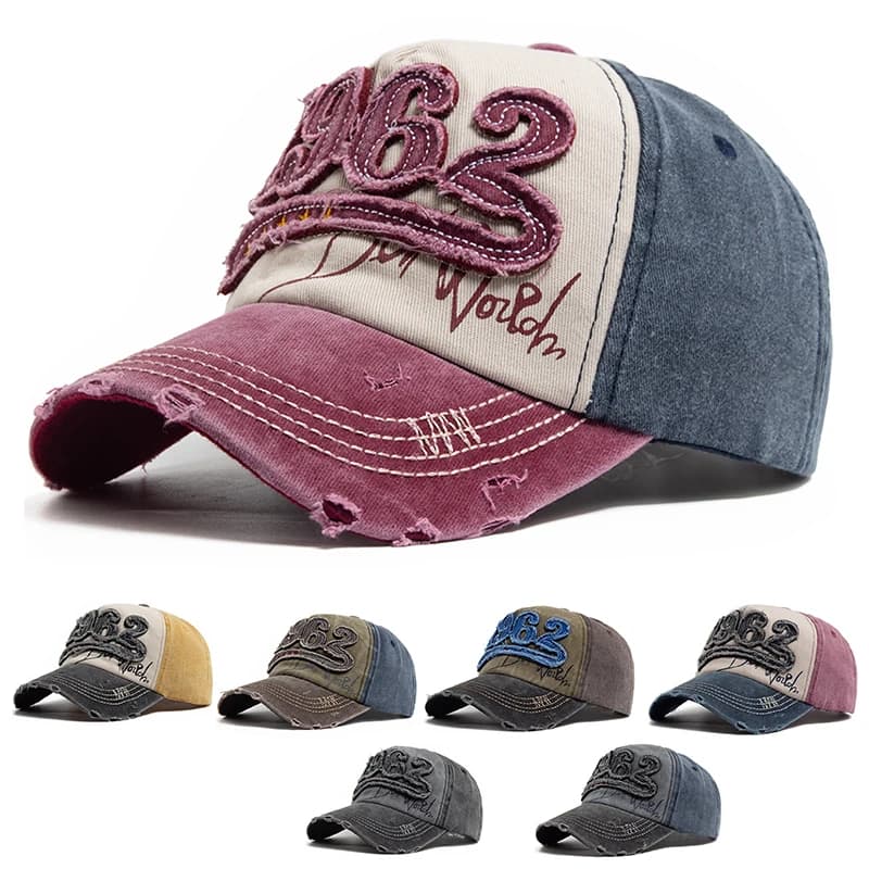 Berretto da baseball in cotone lavato vintage moda uomo cifre 1962 ricamo Snapback primavera autunno donna cappello visiera berretti Hip Hop