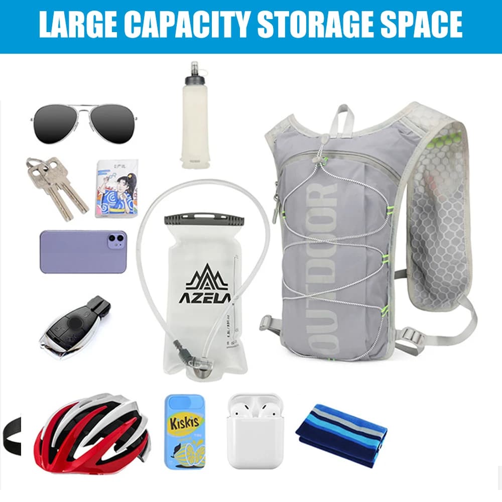 Light running water vest 2 litre water backpack for cycling, breathable water package for men and women
