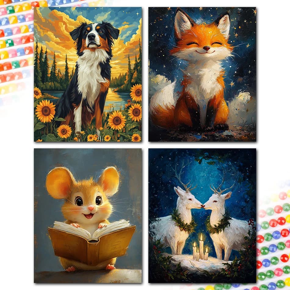 Kit di Pittura Diamantata 2026 con Animali, Quadri Diamantati, Set Completo di Strass con Diamanti Quadrati e Rotondi