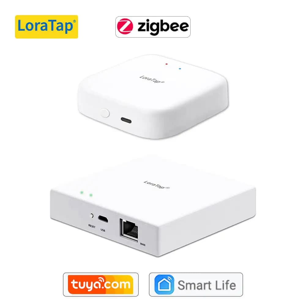 LoraTap Tuya WiFi multimodal ZigBee 3.0 Bluetooth Mesh Gateway Hub Bridge Remote Control for Smart Life Wireless and Wired App