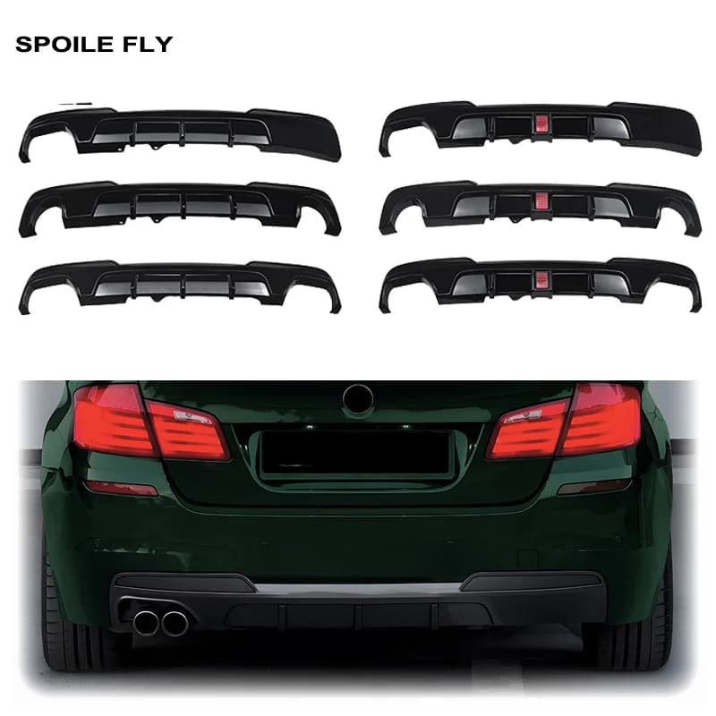 2011 To 2017 For BMW 5 Series F10 F11 M Sport MP M Performance Style Car Rear Bumper Lip Diffuser Splitter By Gloss Black ABS