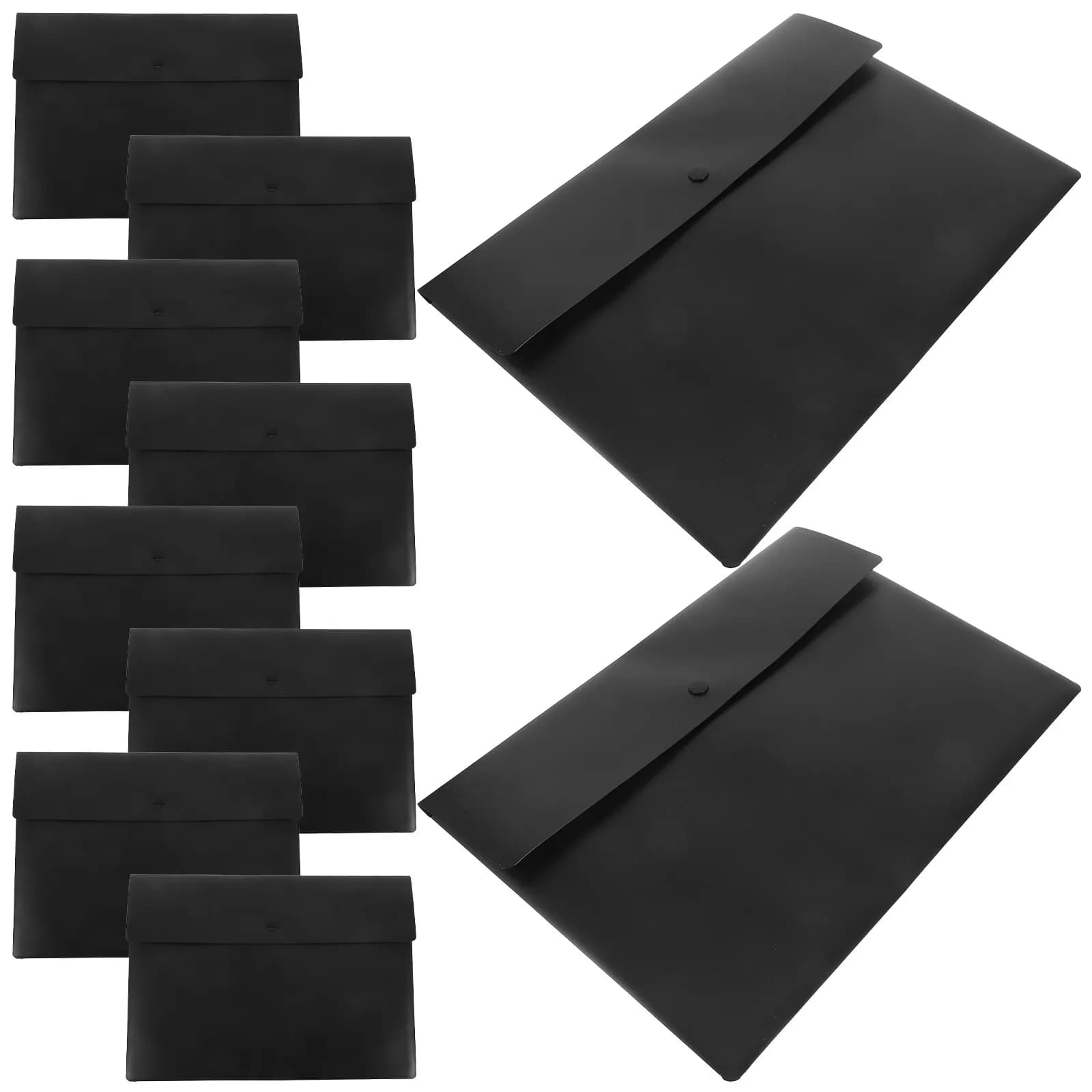 10Pcs File Bags: A4 Waterproof Document Folders with Snap Button Closure for Office Organization Large Capacity Plastic Document