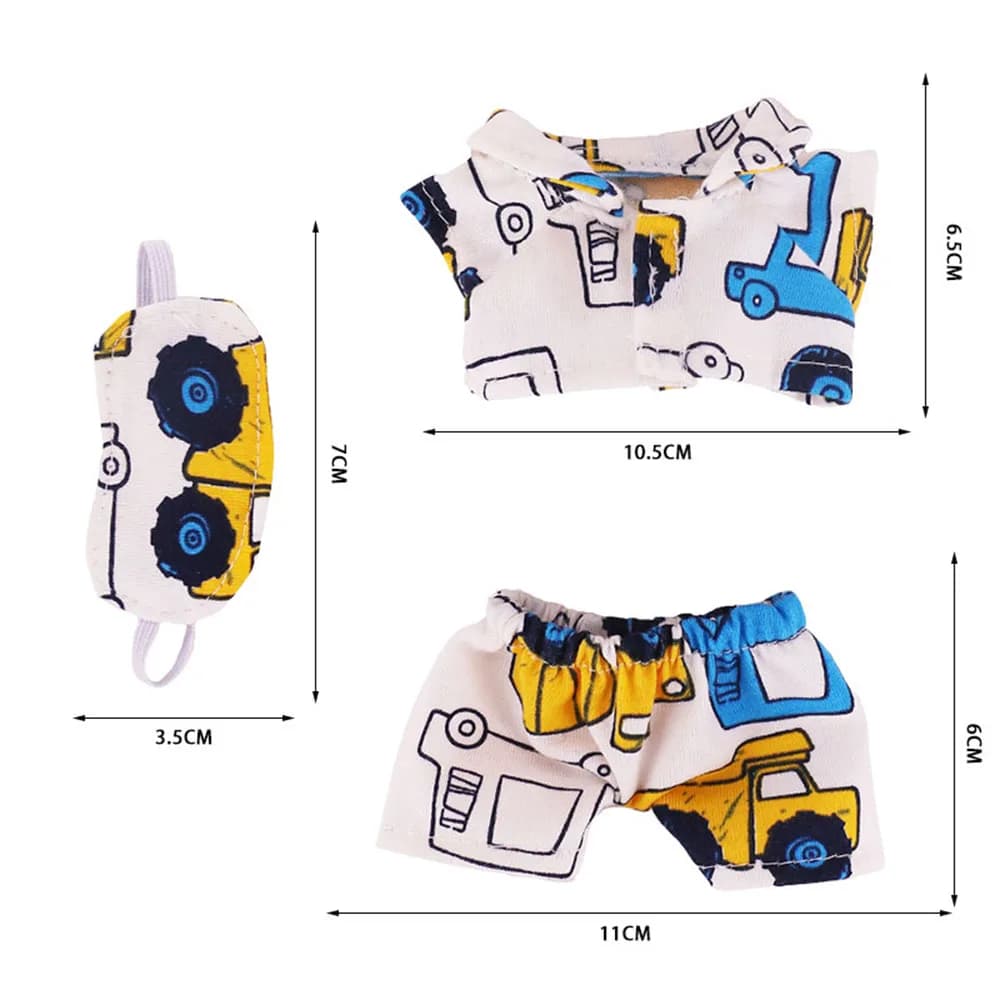 [No Doll] Set of accessories for mini dolls from 17 cm for doll Labubu Pop 3 pieces/set pyjamas for sleeping accessories for home dolls