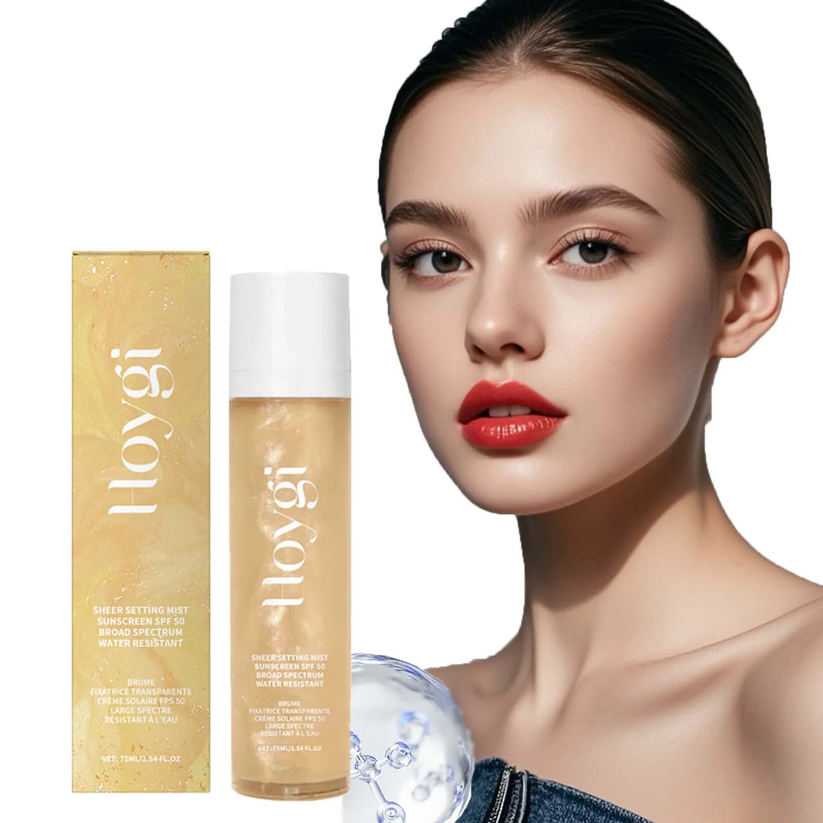 Spf 50+ Spray fissante per il trucco Controllo dell'olio Rinfrescante naturale Impermeabile Fissatore per trucco duraturo Protezione solare Nebbia per il viso Cosmetici