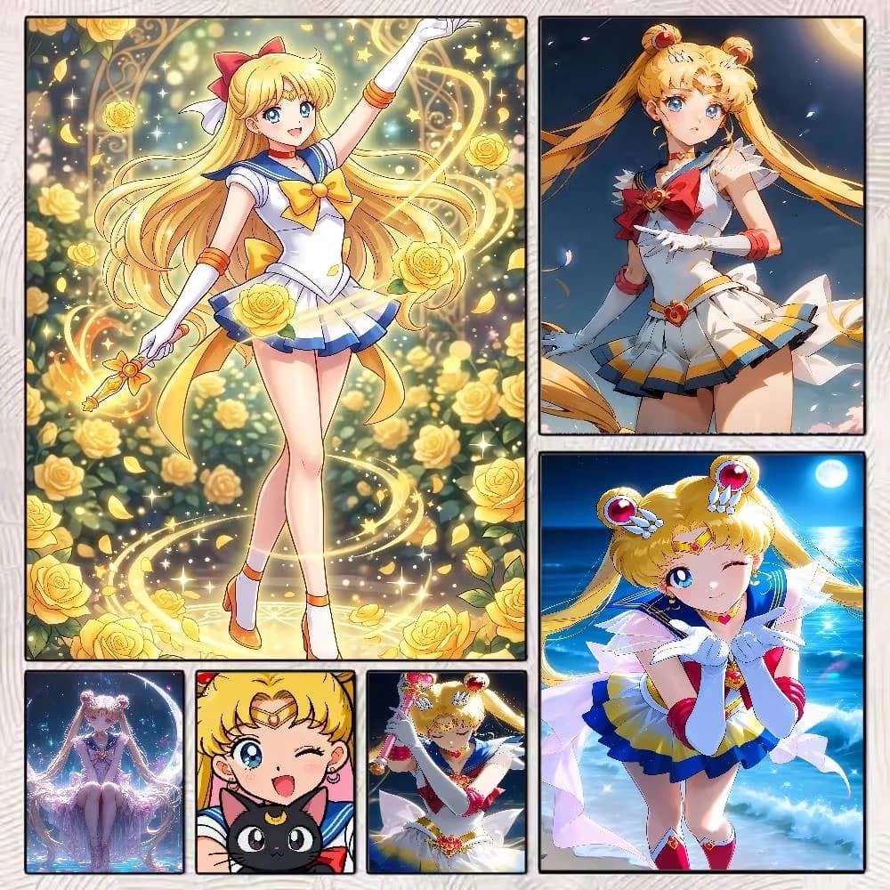 5D DIY Diamond Painting Kit Sailor Moon Tuxedo Mask Anime Art Full Drill Rhinestone Mosaic Wall Decor Craft Kit Home Gift