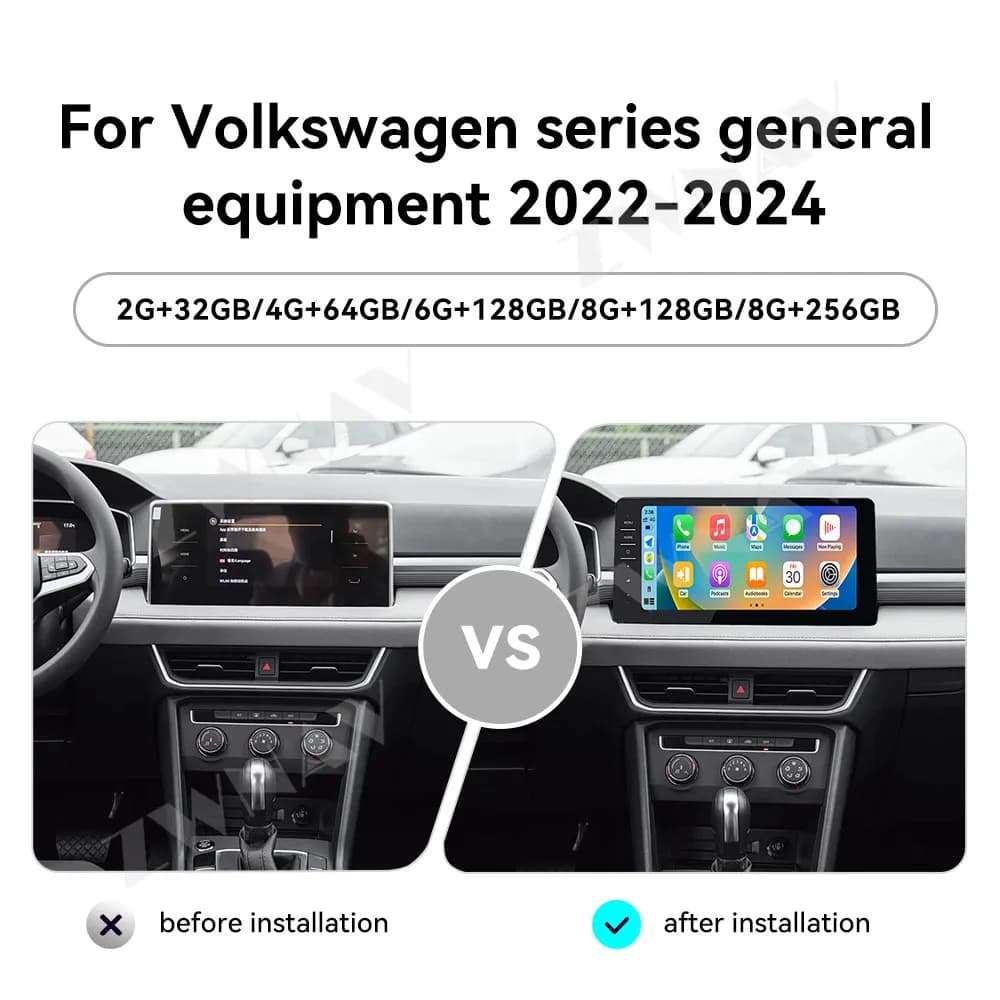 Android 14 Carplay da 12,3 pollici per attrezzature generali serie Volkswagen 2022-2024 Autoradio Navigazione GPS Radio Lettore multimediale