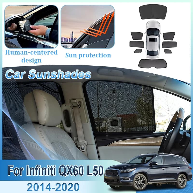 For Infiniti QX60 L50 2014-2020 Sunshades Windshield Heat Insulation Curtains Privacy Windows Sun Shades Visors Car Accessories
