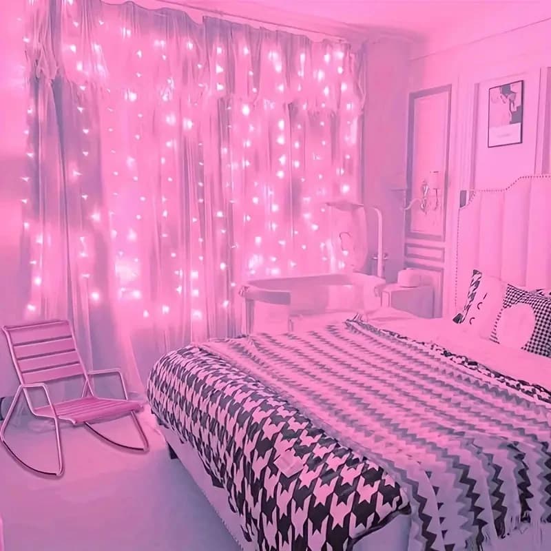 Decorazione natalizia per la casa USB 8 modalità Luci ghirlanda fata Luci a stringa per tende a LED con telecomando per matrimonio in camera da letto