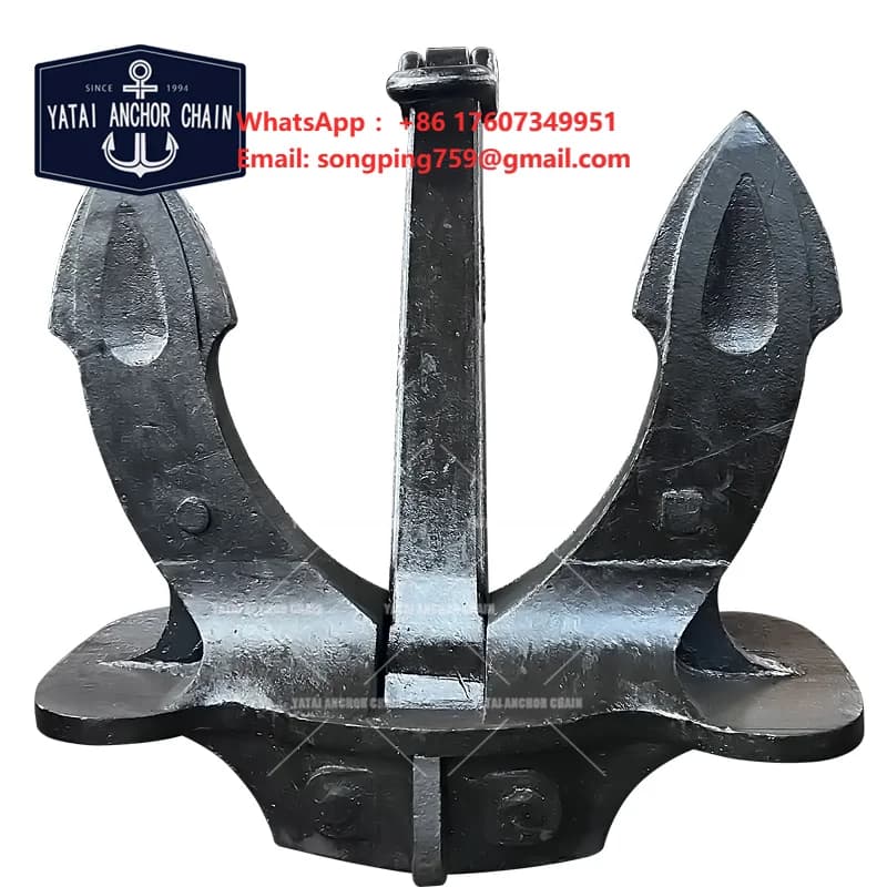 Hall Anchor Anhui Stockless Steel Marine Boat Anchor for Yacht with Shackle Black Painted
